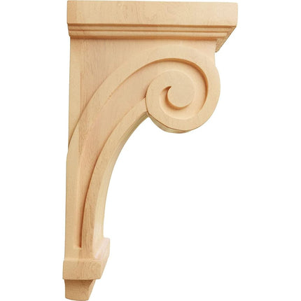 Ekena COR03X05X09SCRO 3 1/4-Inch Width x 5-Inch Depth x 9-Inch Height Scroll Corbel - Red Oak
