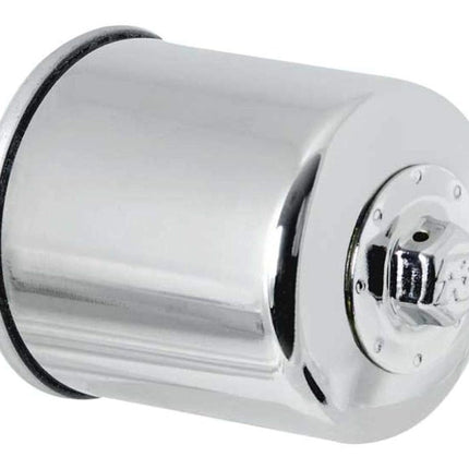 K&N Powersports Oil Filter - Spin-On Chrome 66x83mm compatible with Kawasaki, Yamaha, Honda, Polaris (KN-303C)