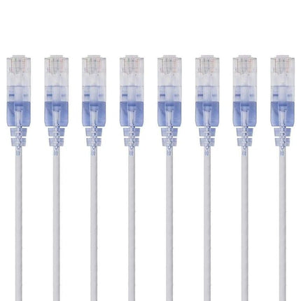 Monoprice SlimRun Cat6A Ethernet Patch Cable - Snagless RJ45 UTP Pure Bare Copper Wire 10G 30AWG 3ft Black 10-Pack