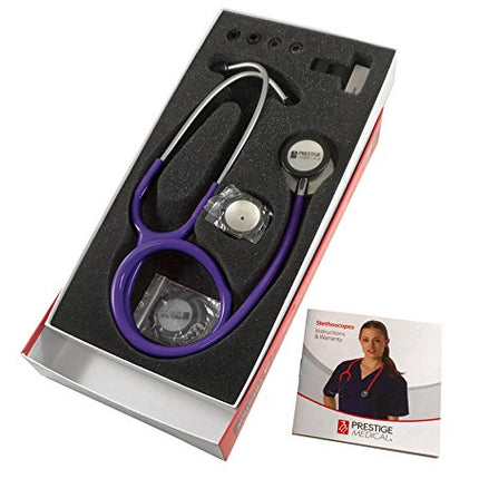 Prestige Medical Clinical Plus Dynamic Range Stethoscope with Two Piece Box Packaging, Purple