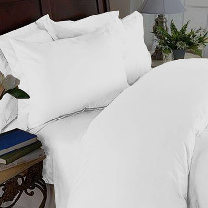 Elegant Comfort Wrinkle & Fade Resistant 1500 Premium Hotel Quality Microfiber 4-Piece Sheet Set Ultra Soft Set includes Flat Sheet, Fitted Sheet and 2 Pillowcases, Cal King, Snow White