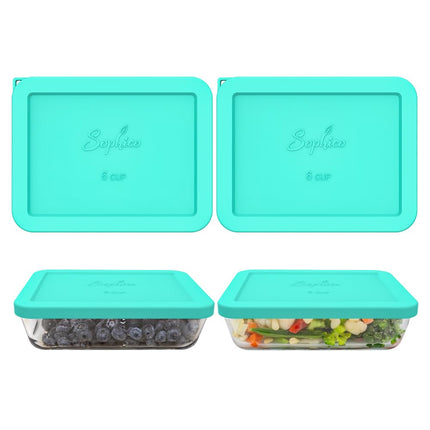 Sophico 6 Cup Rectangle Silicone Storage Cover Lid