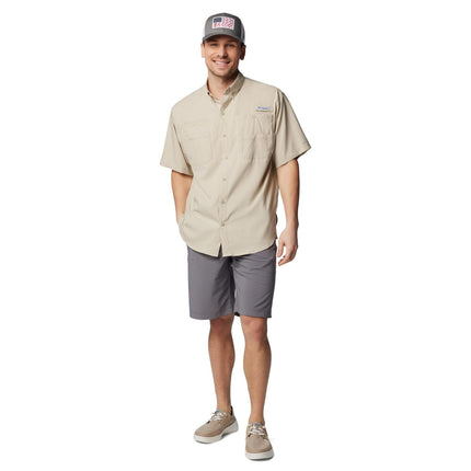 Camisa de manga corta Columbia PFG Tamiami II para hombre, color Fossil, 3X Tall