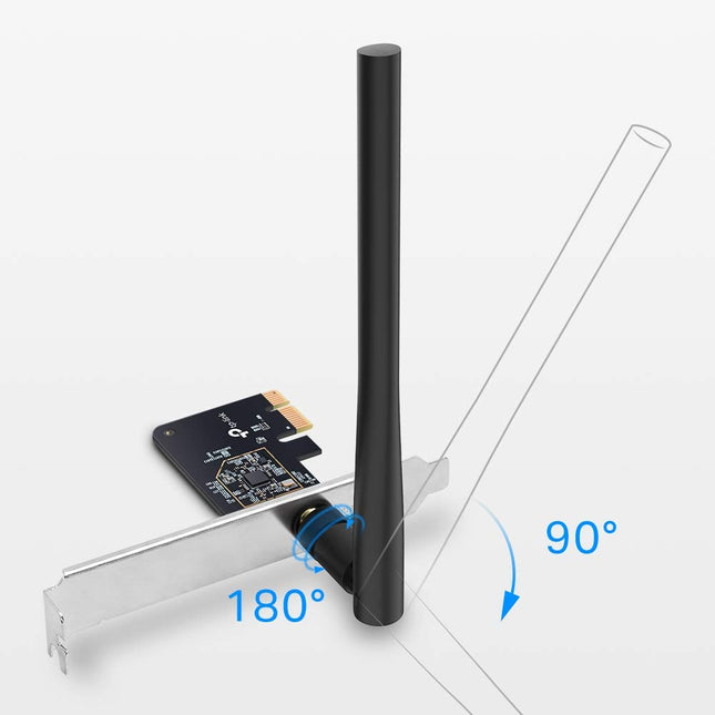TP-Link PCIe WiFi Card for Desktop PC, Dual Band Wireless Internal Network Card(Archer T2E) High-Gain Antenna, MU-MIMO, WPA3, Low Profile, Supports Windows 10