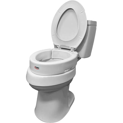 Carex Elongated Hinged Toilet Seat Riser, Adds 3.5 Inches of Height to Toilet, 300 Pound Weight Capacity, Hinged for Easy Cleaning