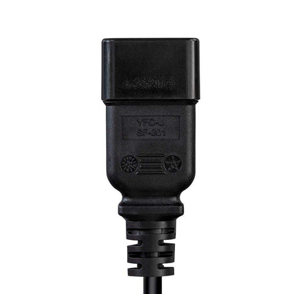 Monoprice Heavy Duty Splitter Power Cord - 2 Feet - Black | IEC 60320 C20 to 2X IEC 60320 C13, 14AWG, 15A, SJTW, 100-250V