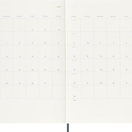 MOLESKINE- 2025-12 Month Weekly Notebook Soft Cover Diary - Extra Large - Sapphire Blue