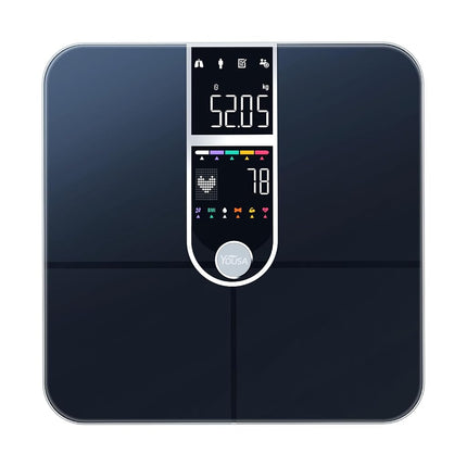 Pèse-personne intelligent avec double écran, balance de salle de bain numérique de haute précision, analyse 17 mesures de composition corporelle, pèse-personne de Weight Watchers pour le poids et la graisse corporelle