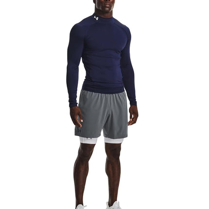 Under Armour Men's HeatGear Mock Langarm-t-Shirt, Midnight Navy (410), L Long