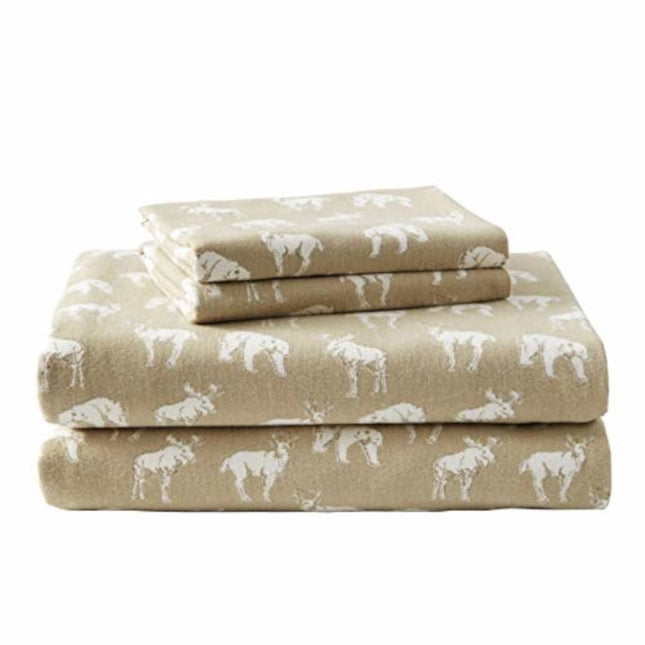 Eddie Bauer - Queen Sheets, Cotton Flannel Bedding Set, Brushed for Extra Softness, Cozy Home Decor (Buckhead Ridge, Queen)