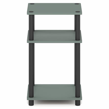 Furinno JUST Side Table, 3-Tier End Table, Open Shelves Night Stand, Bedside Table, Toolless Assembly, for Living Room, Bedroom, Sage Green