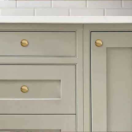 Khtumeware - Zinc Alloy Champagne Bronze 1-1/4" Cabinet Knobs - Single Hole Kitchen Drawer Handle for Bedroom