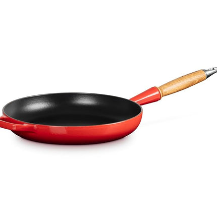 Le Creuset Signature Cast Iron Frying Pan with Wooden Handle 26cm Cerise, 20258260600422