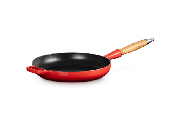 Le Creuset Signature Cast Iron Frying Pan with Wooden Handle 26cm Cerise, 20258260600422