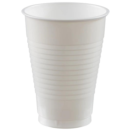 Amscan 436800.08 Durable Big Party Pack Plastic Cups, Supplies, 12oz., 50ct, White