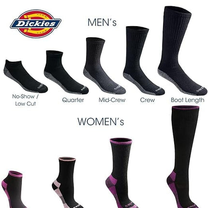Dickies Men's Big & Tall Dri-tech Moisture Control Crew Socks Multipack, Solid Black (6 Pairs), Shoe Size: 15-17