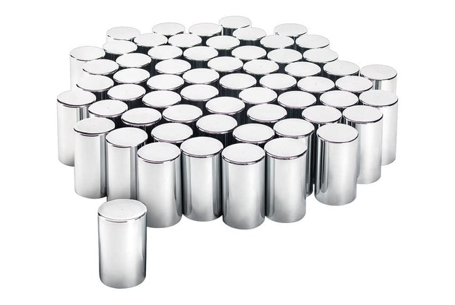 United Pacific Cubretuerca cilíndrica de plástico cromado de 33 mm x 3-1/2" - Roscado (60/paquete) Camión Semirremolque