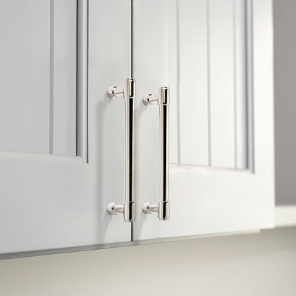 khtumeware 6 Pack Polished Nickel Cabinet Pulls 10 Inch(256mm) Center to Center Kitchen Cabinet Hardware Heavy Duty Handles for Cabinets Pulls for Cabinets Dresser Pulls