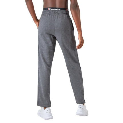 Champion Men's, Powerblend, Fleece Open-Bottom Sweatpants (Reg. Or Big & Tall) Pants, Granite Heather C Patch Logo, Medium