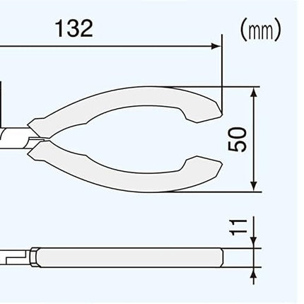 ENGINEER PS-04 Compact Precision Flat Tip Long Nose Pliers (Flat Nose) 132mm, Professional Grade, ESD Safe Handles Spring Loaded Made in Japan