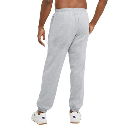 Champion Men's Everyday Fitted Ankle Cotton Knit Pants, 31.5" Inseam, Left Hip C Logo, Oxford Grey, 3X-Large
