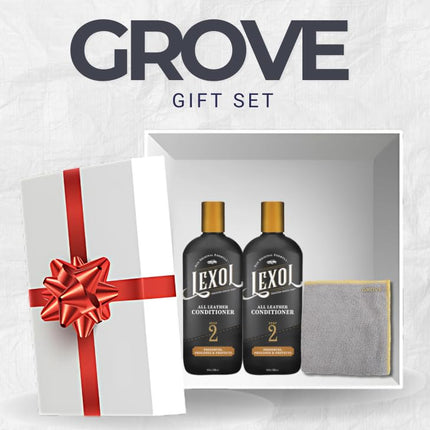 2X Lexol Leather Cleaner and Conditioner 16.9 oz Liquid Bundle with Microfiber Towel – Deep Conditioning to Help Maintain Soft, Supple, and Durable Leather – Gift Set (3 Items)