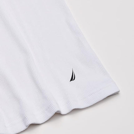 Nautica Men's 4-Pack Cotton Ribbed Tank Top, White, Small