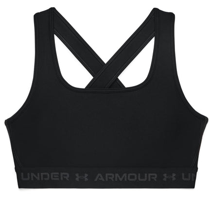 Soutien-gorge de sport à dos croisé Under Armour pour femme, maintien moyen, noir (001)/gris jet, très très grand