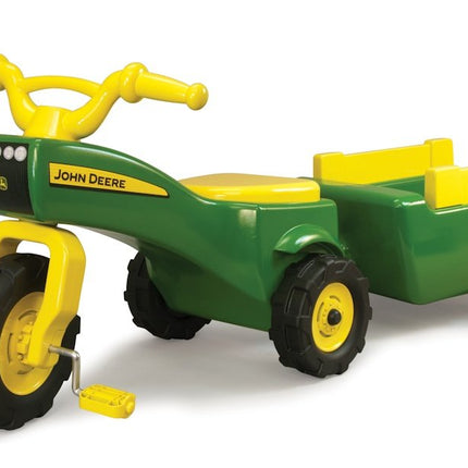 Tomy John Deere Pedal Tractor Trike and Wagon Trailer. Ride On Toy for Children 18 Months and up, Green 46088