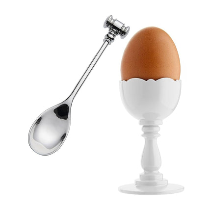 Alessi MW14SET W Dressed Egg Cup and Spoon, White,