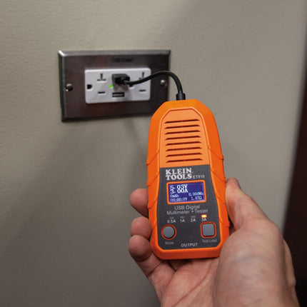 Klein Tools ET910 USB Power Meter and Tester, USB-A Digital Meter for Voltage, Current, Capacity, Energy, Resistance, Max Current