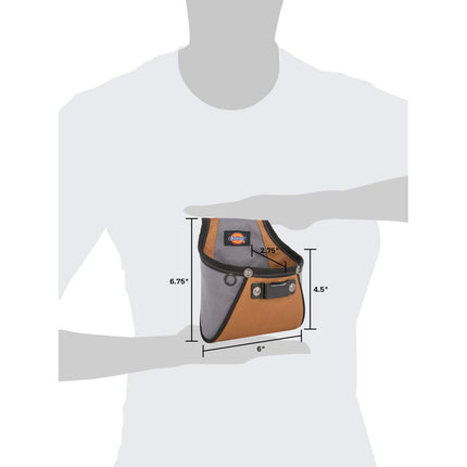Bolsa de trabajo rígida para clavos/tornillos Dickies con clip para cinta métrica, clip de acero de ajuste universal para cinturón de herramientas, costuras remachadas construidas para durar
