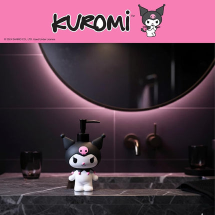 Distributeur de savon et de lotion en résine Sanrio Kuromi, 384 ml (produit sous licence officielle) par Franco Collectibles