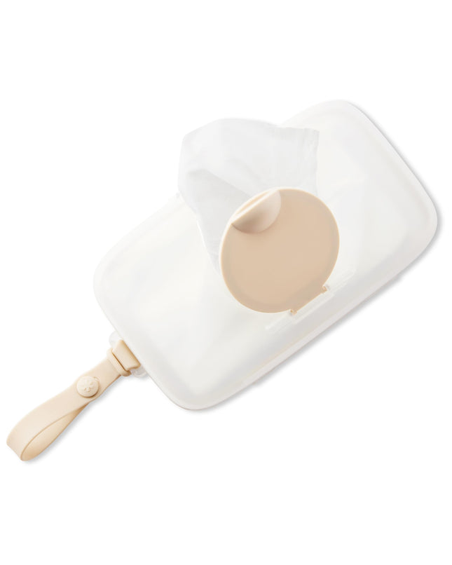 Skip Hop Baby Wipes Dispenser Case, Holds Up to 40 Wipes, Grab & Go Travel Wipe Holder with Snug Seal, Oat