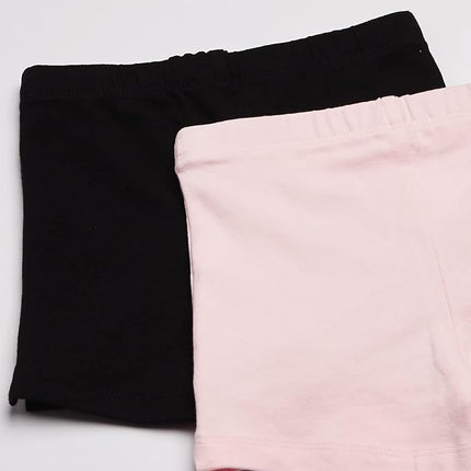 The Children's Place Baby Girls' and Toddler Essential Cartwheel Shorts, Black/Shell 2 Pack, 18-24 Months (Pack of 2)