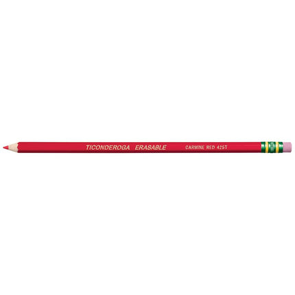 Ticonderoga® Erasable Checking Pencils, Presharpened, Carmine Red, Pack of 12