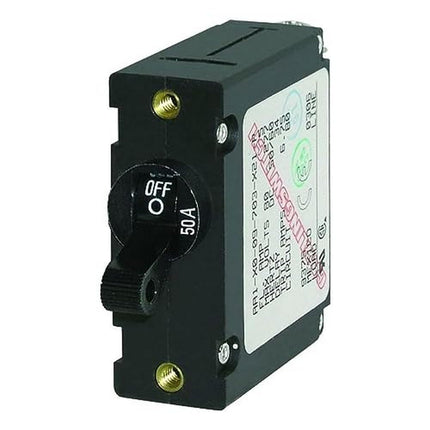 Blue Sea Systems 7228 A-Series Black Toggle Single Pole 50A Circuit Breaker