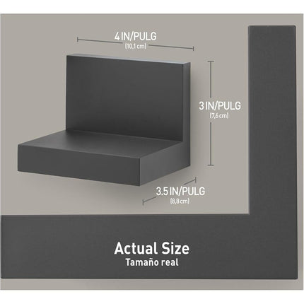 Command Display Ledges, Holds up to 2 lb, Slate, 2 Ledges with 8 Medium Command Strips, Damage Free Hanging Floating Shelf with Adhesive Strips, Personalize Living Room, Bedroom, Kids Room or Office