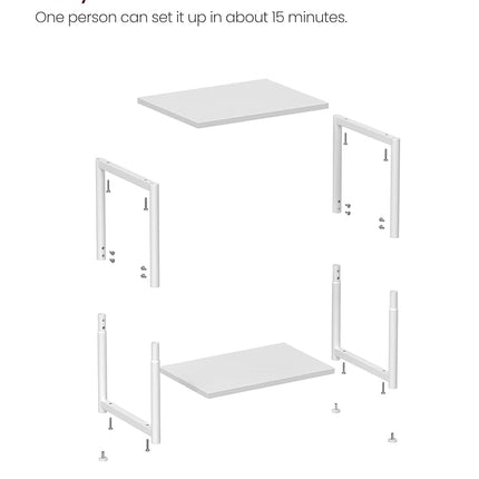 VASAGLE Side Tables Set of 2, Small End Table, Nightstand for Living Room, Bedroom, Office, Bathroom, White ULET272W14 ,11.8'' x 15.2'' 19.7''