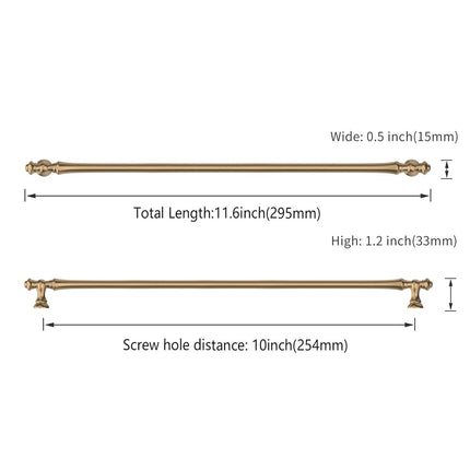 Asidrama 6 Pack 10 Inch(254mm) Champagne Bronze Kitchen Cabinet Handles, Cabinet Pulls Kitchen Cabinet Hardware for Cupboard Drawer Pulls