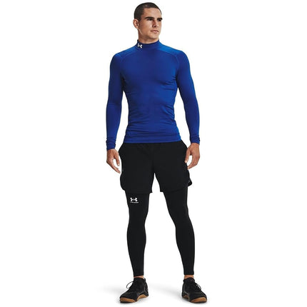 Under Armour ColdGear Armour Comp Mock para hombre, camiseta de hombre de doble capa con interior ultra cálido, capa base para correr, ciclismo y actividades en climas fríos, Royal / / White, XXL