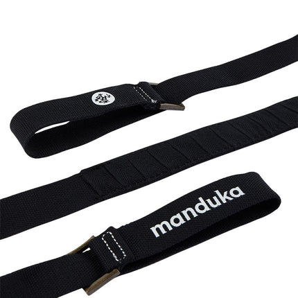 Manduka Yoga Commuter Mat Carrier - Eco-Friendly Cotton, Easy to Carry, Hands-Free, For All Mat Sizes, Black, 68" x 1.5"