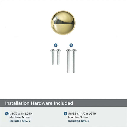 Khtumeware 10 Pack 1-1/4 inch(32mm) Polished Brass Cabinet Knobs - Round Unlacquered Brass Drawer Knobs for Dresser Drawers