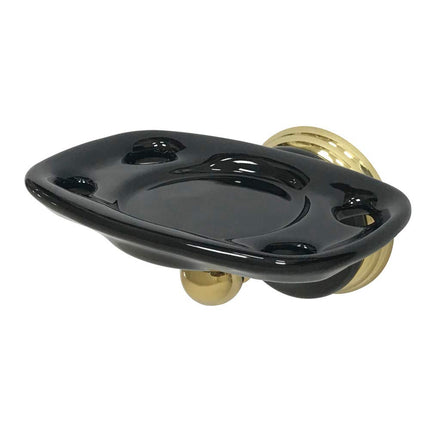Kingston Brass BA9116PB Soporte para cepillos de dientes y vaso Water Onyx, latón pulido