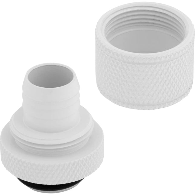 Corsair Hydro X Series XF Compression 10/13 mm (3/8 Inch or 1/2 Inch) ID/OD Fittings, Four Pack (G1/4 Inch BSPP Port Threads, Solid Brass Durability, Compatible with Additional Hydro X Adapters) White