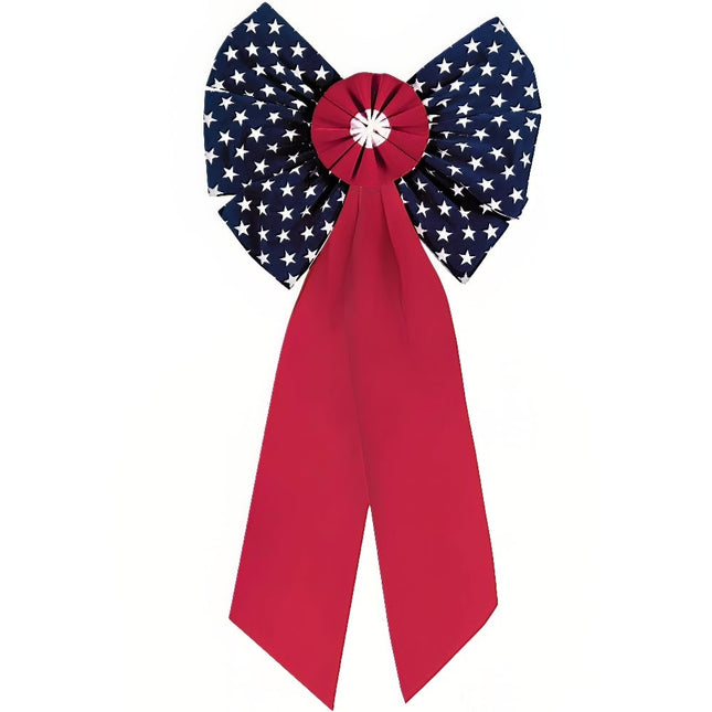 Adorable Multicolor Patriotic Flocked Bow - 14" x 
