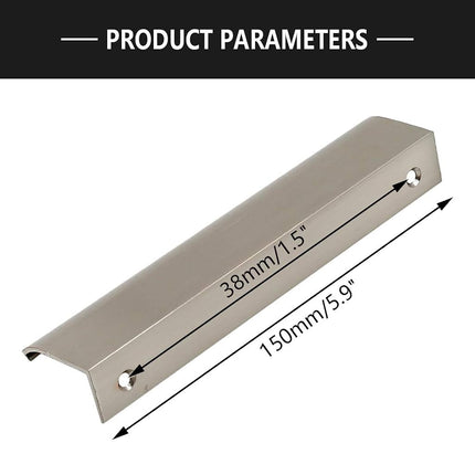 LC LICTOP 4 Pcs Arc Modern Finger Edge Pulls Rounded Angle Tab Pull 150mm/5.91" Length Finger Drawer Pulls (Nickel Brushed)