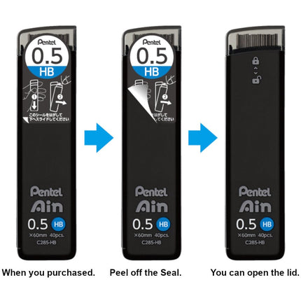 Pentel Ain Leads Refill for Mechanical Pencil | 0.2mm | 2B | 20pcs