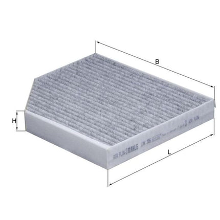 MAHLE LAK 386 Interior Cabin Air Filter - Carbon Activated Pollen Filter - with odor protection - Car
