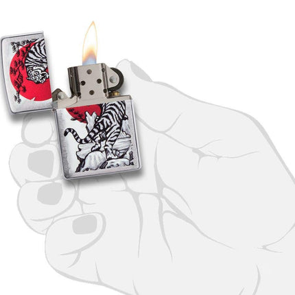 Zippo 29889 Tiger Sun Lighter, One Size, Asian Tiger Design